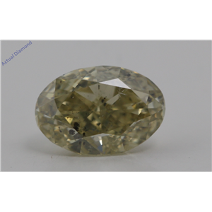 Oval Cut Loose Diamond (2 Ct,Natural Fancy Vivid Brownish Greenish Yellow Color,SI1 Clarity) AIG Certified