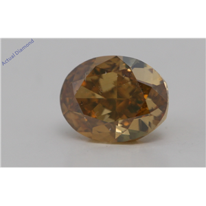 Oval Cut Loose Diamond (0.73 Ct,Natural Fancy Deep Brownish Orange Color,VS1 Clarity) AIG Certified
