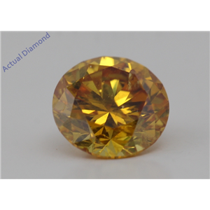 Round Cut Loose Diamond (0.71 Ct,Natural Fancy Vivid Orange-yellow Color,I1 Clarity) GIA Certified