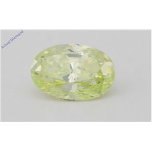Oval Cut Loose Diamond (1.46 Ct,Fancy Vivid Yellowish Green(Irradiated) Color,VS1 Clarity) AIG Certified