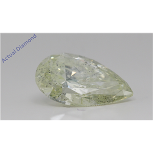 Pear Loose Diamond (3.1 Ct,Natural Fancy Light Yellowish Green Color,SI2(Enhanced,Drilled) Clarity) AIG