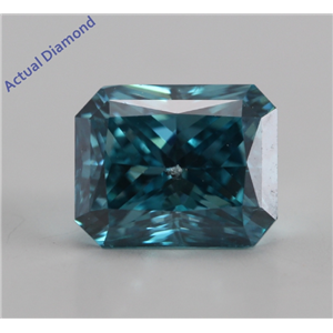 Radiant Cut Loose Diamond (1.13 Ct, Blue (Color Irradiated), Si2 (Laser Drilled))  