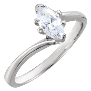 Marquise Diamond Solitaire Engagement Ring,14k White Gold (1 Ct,E Color,SI1 Clarity) GIA Certified