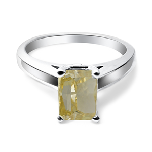 Radiant Diamond Ring 14K White Gold (0.72 Ct Natural Fancy Brown Yellowish Vs2 Clarity) Gia