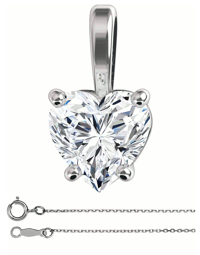 Heart Diamond Solitaire Pendant 