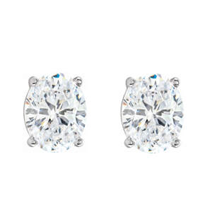 Oval Diamond Stud Earrings 14K White Gold (1.41 Ct,D Color,Vs2 Clarity Gia Certified)
