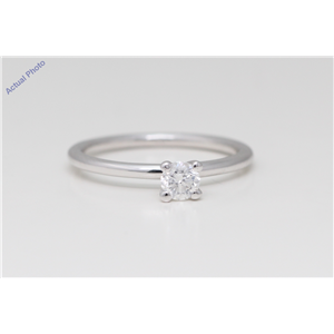 14K White Gold Round Cut Diamond Solitaire Engagement Ring (0.3 Ct,E Color,Vs2 Clarity) Aig Certified