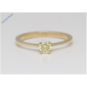 14K Yellow Gold Round Diamond Engagement Ring (0.31 Ct Natural Fancy Vivid Yellow Vs1 Clarity) Aig
