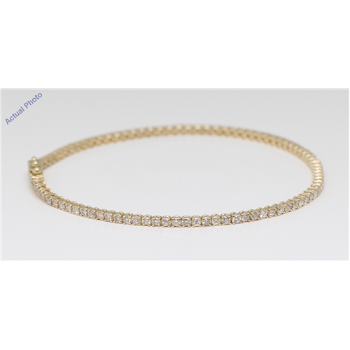 14K Yellow Gold Round Cut Diamond Classic Tennis Bracelet (1.75 Ct,F-I Color,Vvs1-Vs1 Clarity) Aig Certified