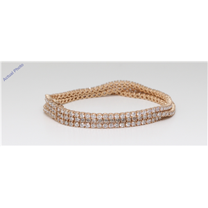14K Rose Gold Round Diamond Three-Row Tennis Bracelet (10.07 Ct,D-F Color,Vvs1-Vs1 Clarity) Aig Certified