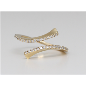 14K Yellow Gold Round Diamond Twisted Spiral Prong Set Shank Set Ring (0.28 Ct D-F Vs-Si Clarity)