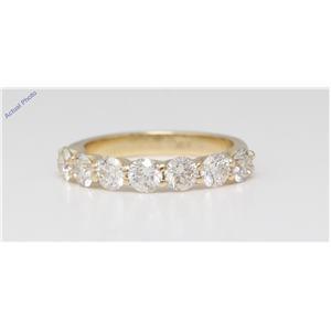 14K Yellow Gold Round Diamond Multi-Stone Prong Set Half-Eternity Engagement Ring (1 Ct G-H Vvs Clarity)