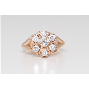 14K Rose Gold Round Diamond Multi-Stone Prong Set Shank Set Ring (0.9 Ct,D-F Color,Vs-Si Clarity)