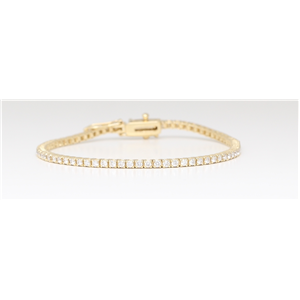 14K Yellow Gold Diamond Multi-Stone Tennis Bracelet With Secure Box Clasp (2.2 Ct D-F Vs-Si Clarity)