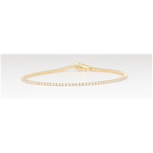 14K Yellow Gold Diamond Multi-Stone Tennis Bracelet With Secure Box Clasp (1.1 Ct D-F Vs-Si Clarity)