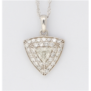 14K White Gold Triangle Cut Diamond Multi-Stone Prong Set Geometrical Pendant (0.74 Ct,D-F Color,Si Clarity)