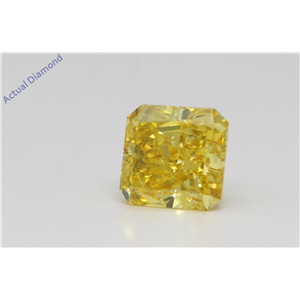 Radiant Cut Loose Diamond (0.52 Ct,Fancy Vivid Yellow Color,I Clarity) Gia Certified