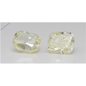 A Pair Of Cushion Cut Loose Diamonds (4.14 Ct,Fancy Light Yellow Color,Vs1-Si1 Clarity) Gia Certified