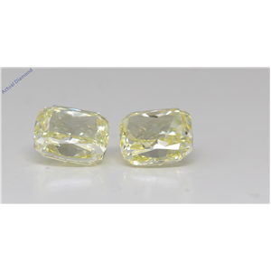 A Pair Of Cushion Cut Loose Diamonds (2.19 Ct,Fancy Light Yellow Color,Vvs2-Si1 Clarity) Gia Certified