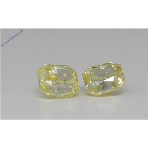 A Pair Of Radiant Loose Diamonds (1.21 Ct,Fancy Intense Yellow Color, Vs1-Si2 Clarity) Gia Certified