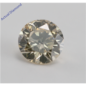 Round Cut Loose Diamond (0.71 Ct, Natural Orange Light Brown, SI2)