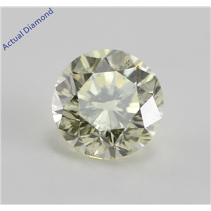 Round Cut Loose Diamond (0.79 Ct, Natural Light Canary Yellow, I1)
