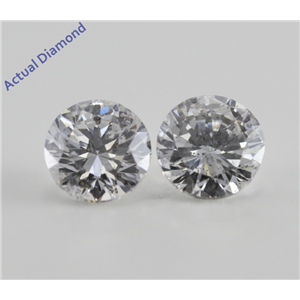 A Pair of Round Cut Loose Diamonds (2.06 Ct, F-G ,I1-SI3)