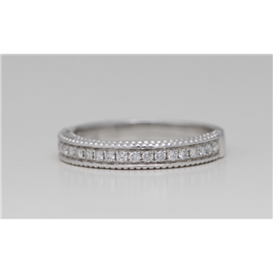 18K White Gold Round Cut Diamond Half Eternity Styled Channel Set Wedding Band (0.26 Ct,F Color,Vs1 Clarity)