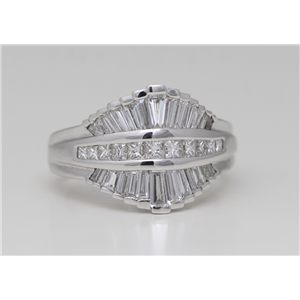 18K White Gold Princess Cut Diamond Ivisiable Set Royal Art Deco Fashion Ring (1.94 Ct,F Color,Vs1 Clarity)