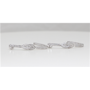 14K White Gold Round Cut Diamond Pave Set Knotted Ear-Cuffs (1.4 Ct,G Color,Si1 Clarity)