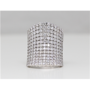 14K White Gold Round Cut Diamond Pave Set Finger Ring (3.4 Ct,F Color,Vs1 Clarity)