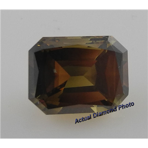 Emerald Cut Loose Diamond (3.27 Ct, Natrual Fancy Dark Greenish Yellow Brown ,SI2) GIA Certified