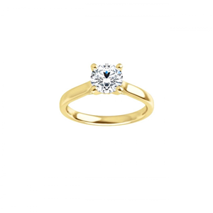 Round Diamond Solitaire Engagement Ring,14K Yellow Gold (0.34 Ct,F Color,Vvs2 Clarity) GIA Certified