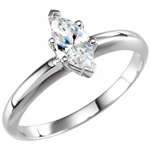 Marquise Diamond Solitaire Engagement Ring,14K White Gold (0.5 Ct,H Color,Vs2(Drilled) Clarity) Igl