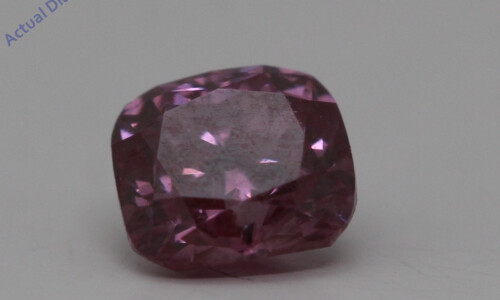 Cushion Cut Loose Diamond (0.56 Ct,Pink(Irradiated) Color,Si2 Clarity)