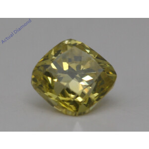 Cushion Cut Loose Diamond (0.75 Ct,Yellow(Irradiated) Color,Vs1 Clarity)