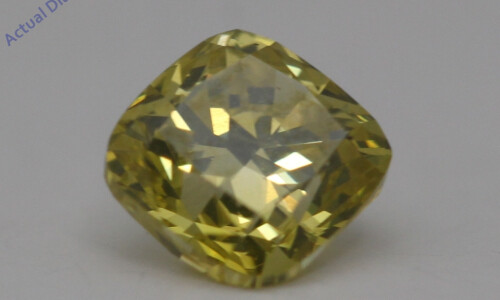 Cushion Cut Loose Diamond (0.75 Ct,Yellow(Irradiated) Color,Vs1 Clarity)