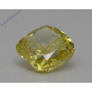 Cushion Cut Loose Diamond (0.81 Ct,Yellow(Irradiated) Color,Si1 Clarity)