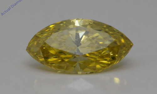 Marquise Cut Loose Diamond (1.03 Ct,Canary Yellow(Irradiated) Color,Si1 Clarity)