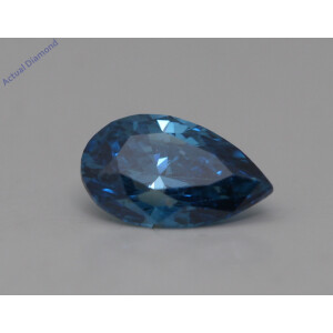 Pear Cut Loose Diamond (0.51 Ct,Ocean Blue(Irradiated) Color,Vs1 Clarity)