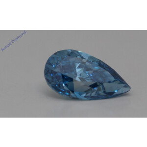Pear Cut Loose Diamond (0.61 Ct,Blue(Irradiated) Color,Si1 Clarity)