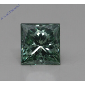 Princess Cut Loose Diamond (0.53 Ct,Green(Irradiated) Color,Vs1 Clarity)