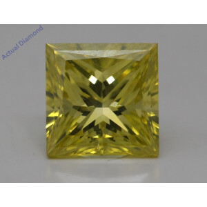 Princess Cut Loose Diamond (1.02 Ct,Yellow(Irradiated) Color,Vs1 Clarity)