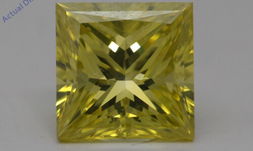 Princess Cut Loose Diamond (1.02 Ct,Yellow(Irradiated) Color,Vs1 Clarity)