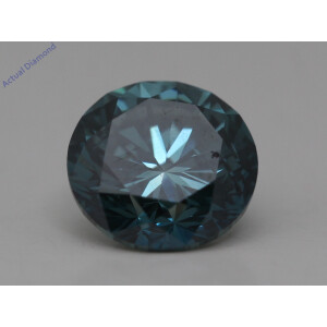 Round Cut Loose Diamond (1.6 Ct,Ocean Blue(Irradiated) Color,Si1 Clarity) Aig Certified