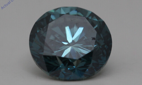 Round Cut Loose Diamond (1.6 Ct,Ocean Blue(Irradiated) Color,Si1 Clarity) Aig Certified