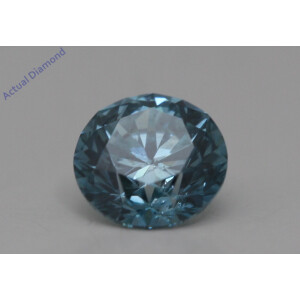 Round Cut Loose Diamond (0.51 Ct,Sky Blue(Irradiated) Color,Si2-Si3 Clarity)