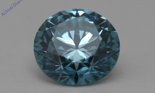 Round Cut Loose Diamond (0.73 Ct,Sky Blue(Irradiated) Color,Vs2 Clarity)