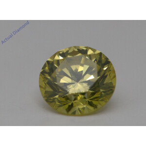 Round Cut Loose Diamond (0.61 Ct,Yellow(Irradiated) Color,Vs2 Clarity)
