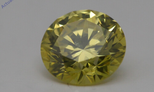 Round Cut Loose Diamond (0.81 Ct,Canary Yellow(Irradiated) Color,Vs1 Clarity)